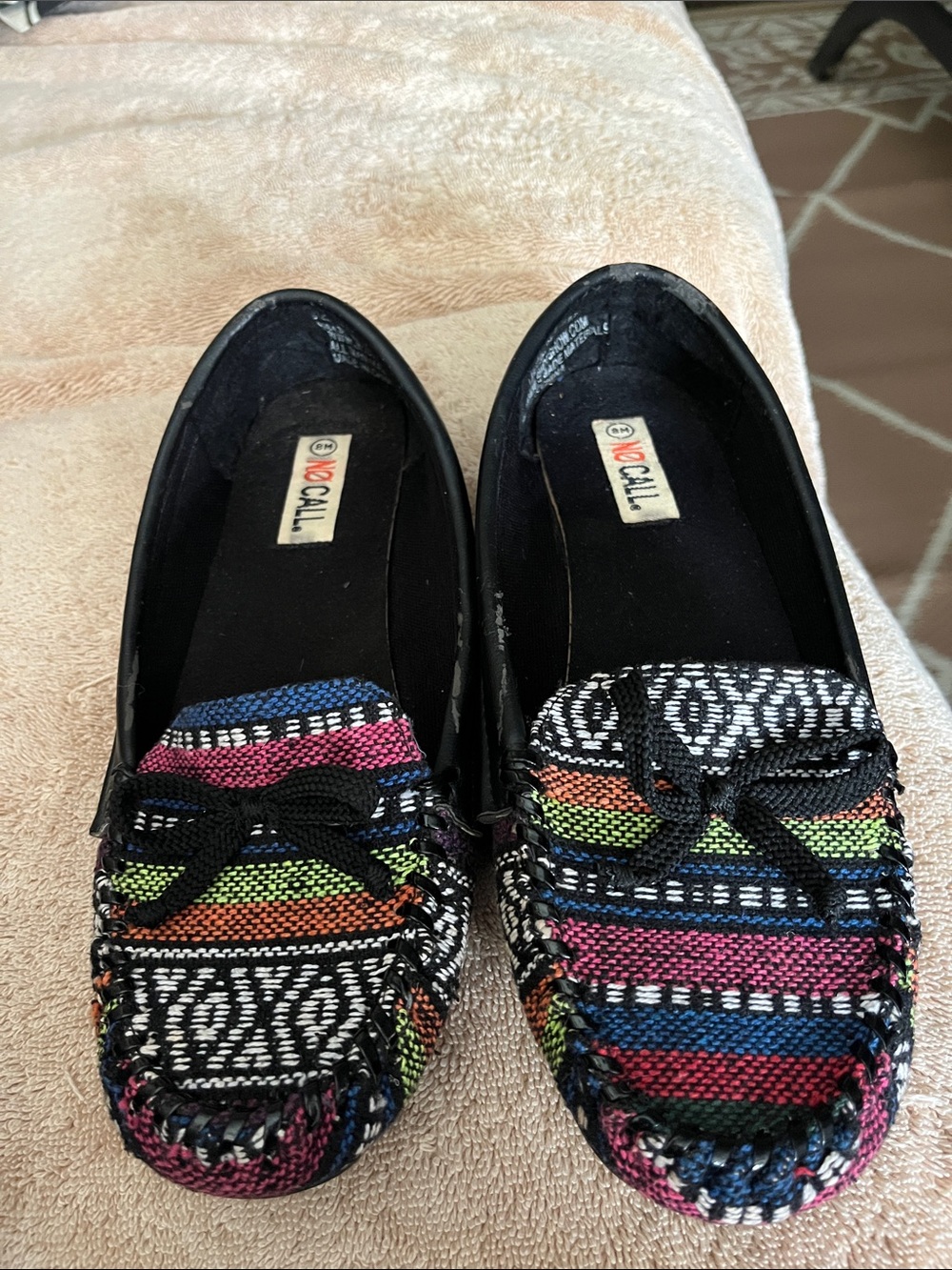 Ladies  Multicolor Woven tweed Moccasin Loafers, sz.8, perfect for jeans, capris